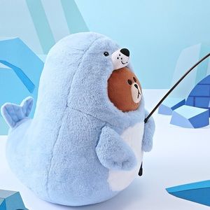 Line Friends Happy Brown Seal Jungle Plush